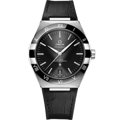 Constellation 41 mm, steel on leather strap