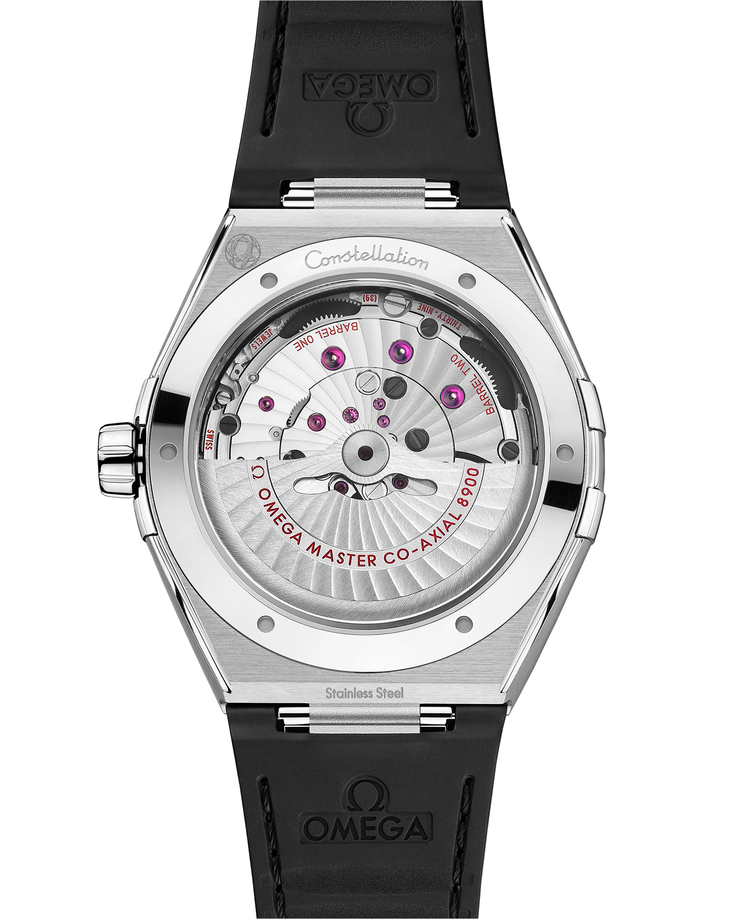 Constellation 41 mm, steel on leather strap