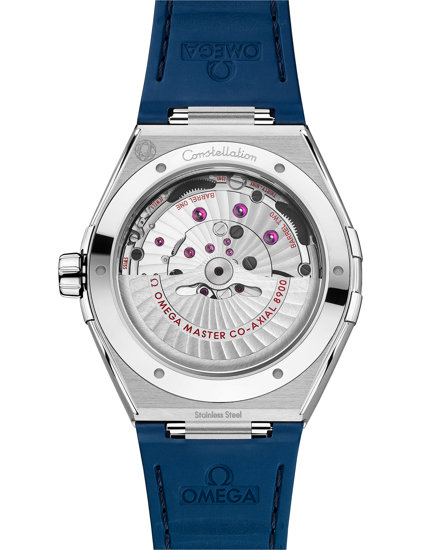 Constellation 41 mm, steel on leather strap