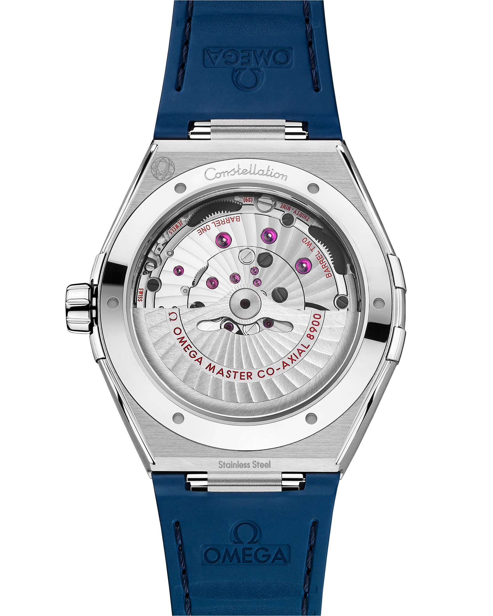 Constellation 41 mm, steel on leather strap