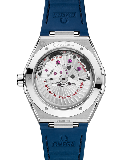 Constellation 41 mm, steel on leather strap