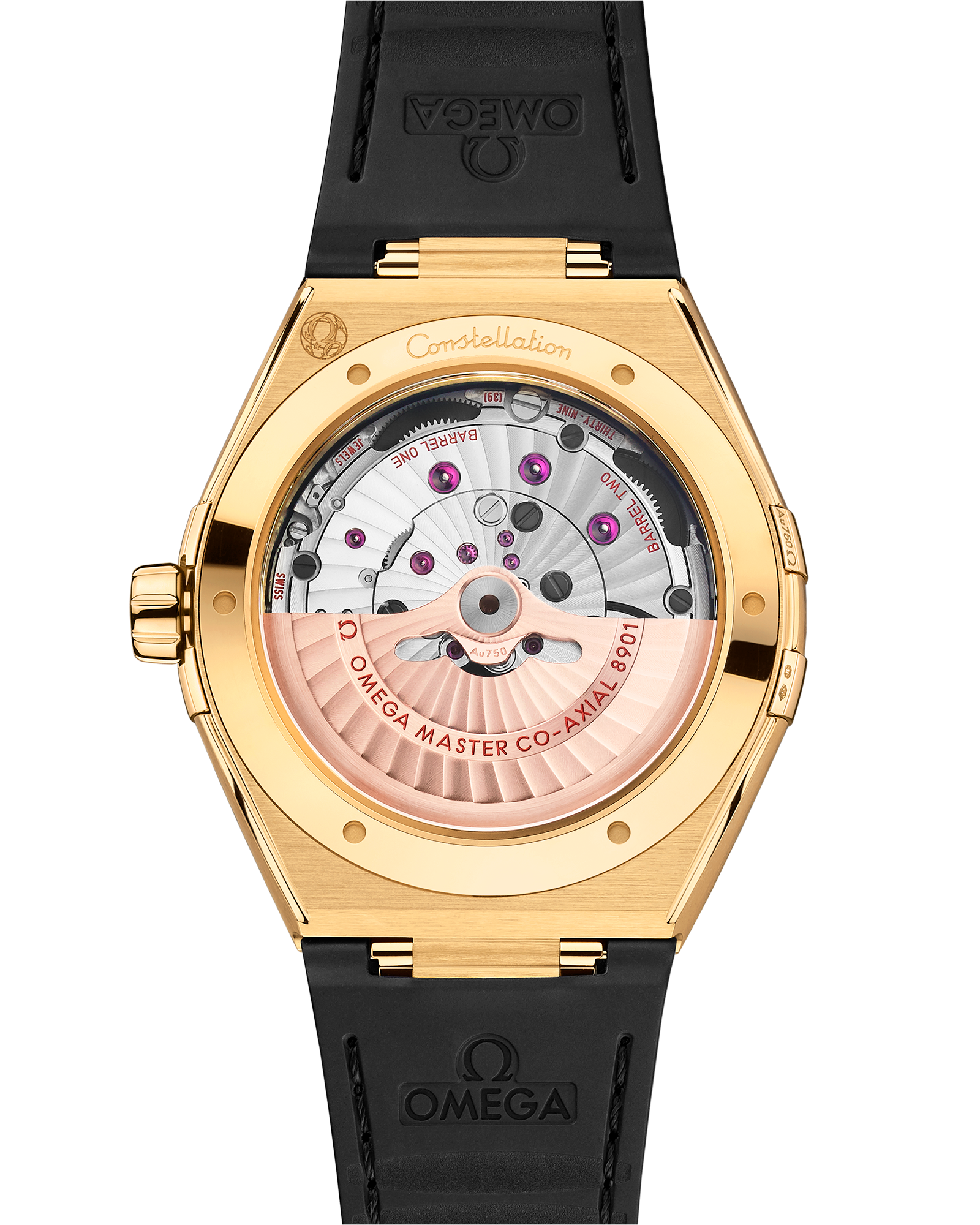 Constellation 41 mm, yellow gold on leather strap