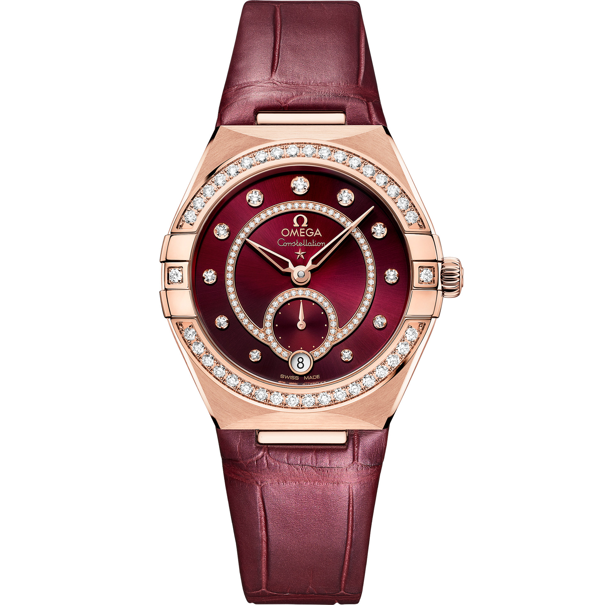 Constellation 34 mm, Sedna™ gold on leather strap