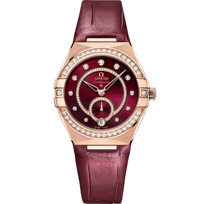 Constellation 34 mm, Sedna™ gold on leather strap