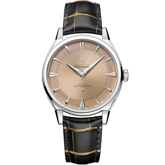 Constellation Observatory 39.4 mm, platinum‑gold on alligator
