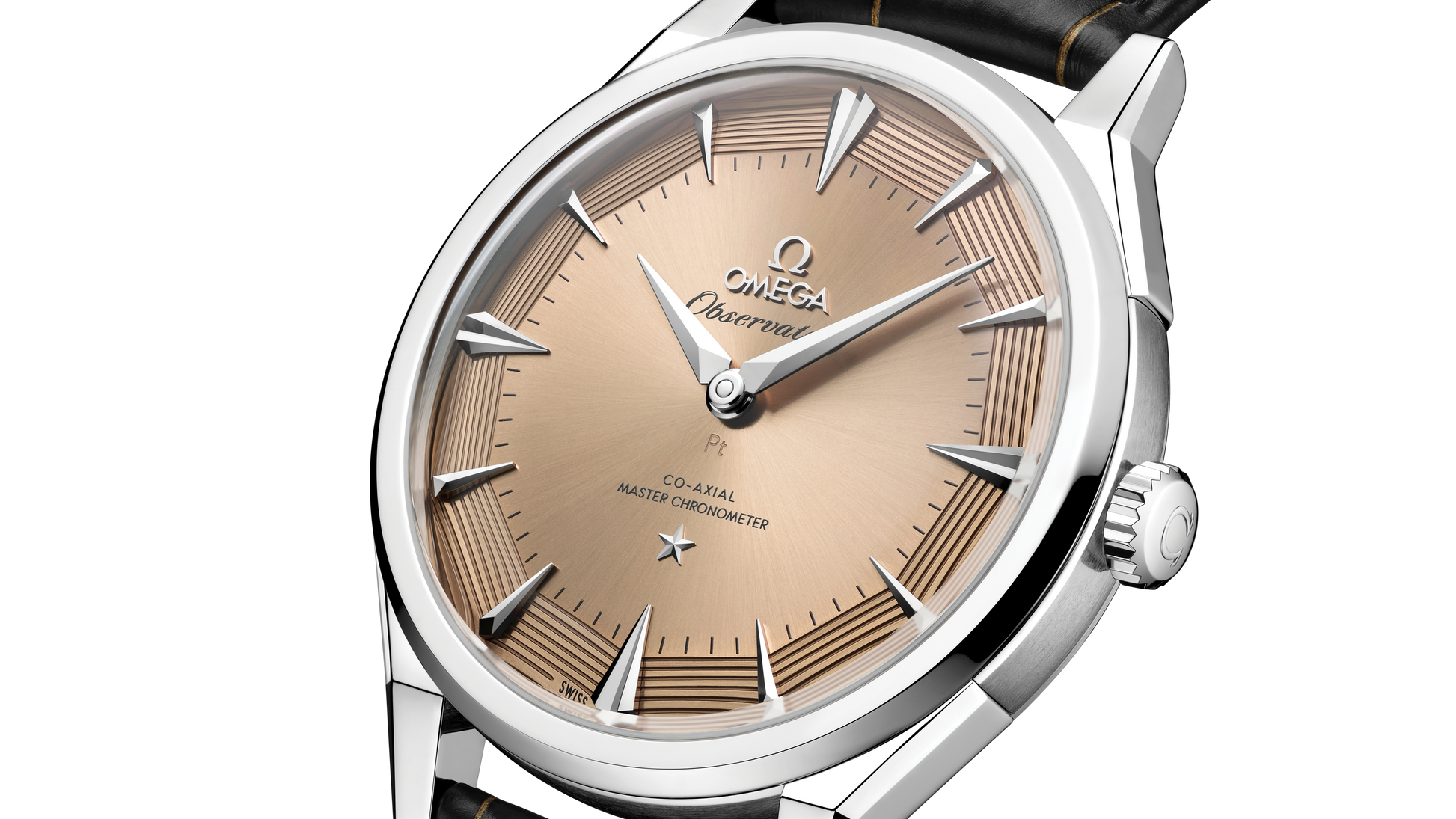 Constellation Observatory 39.4 mm, platinum‑gold on alligator