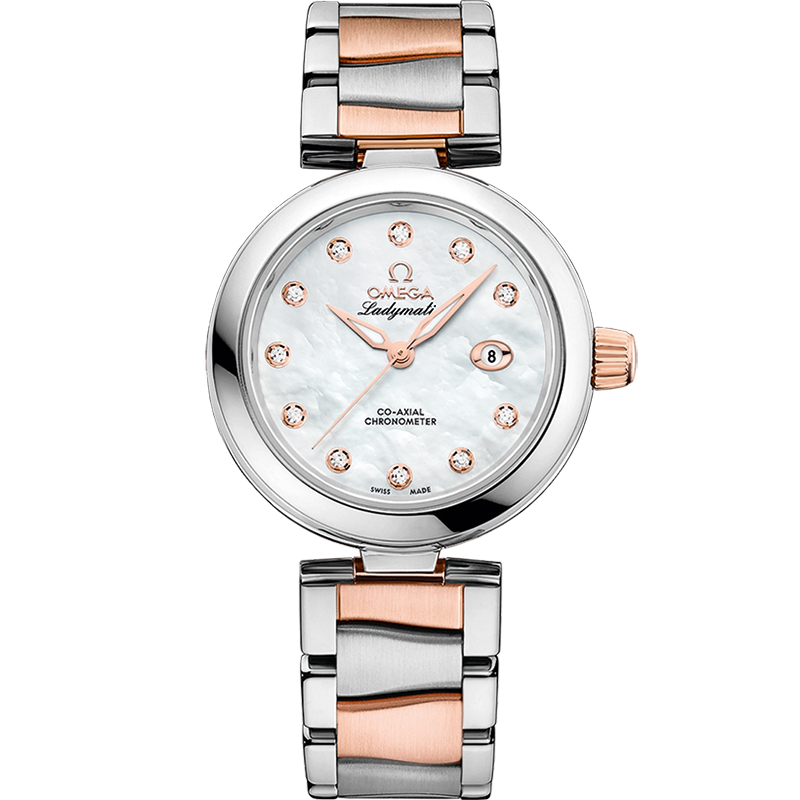 De Ville Ladymatic 34 mm, steel ‑ Sedna™ gold on steel ‑ Sedna™ gold