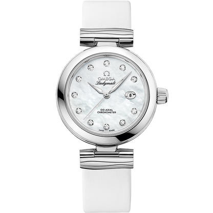 De Ville Ladymatic 34 mm, steel on leather strap