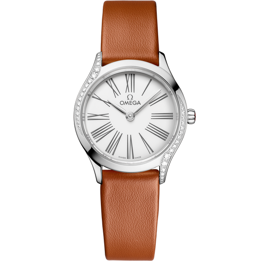De Ville Mini Trésor 26 mm, steel on leather strap