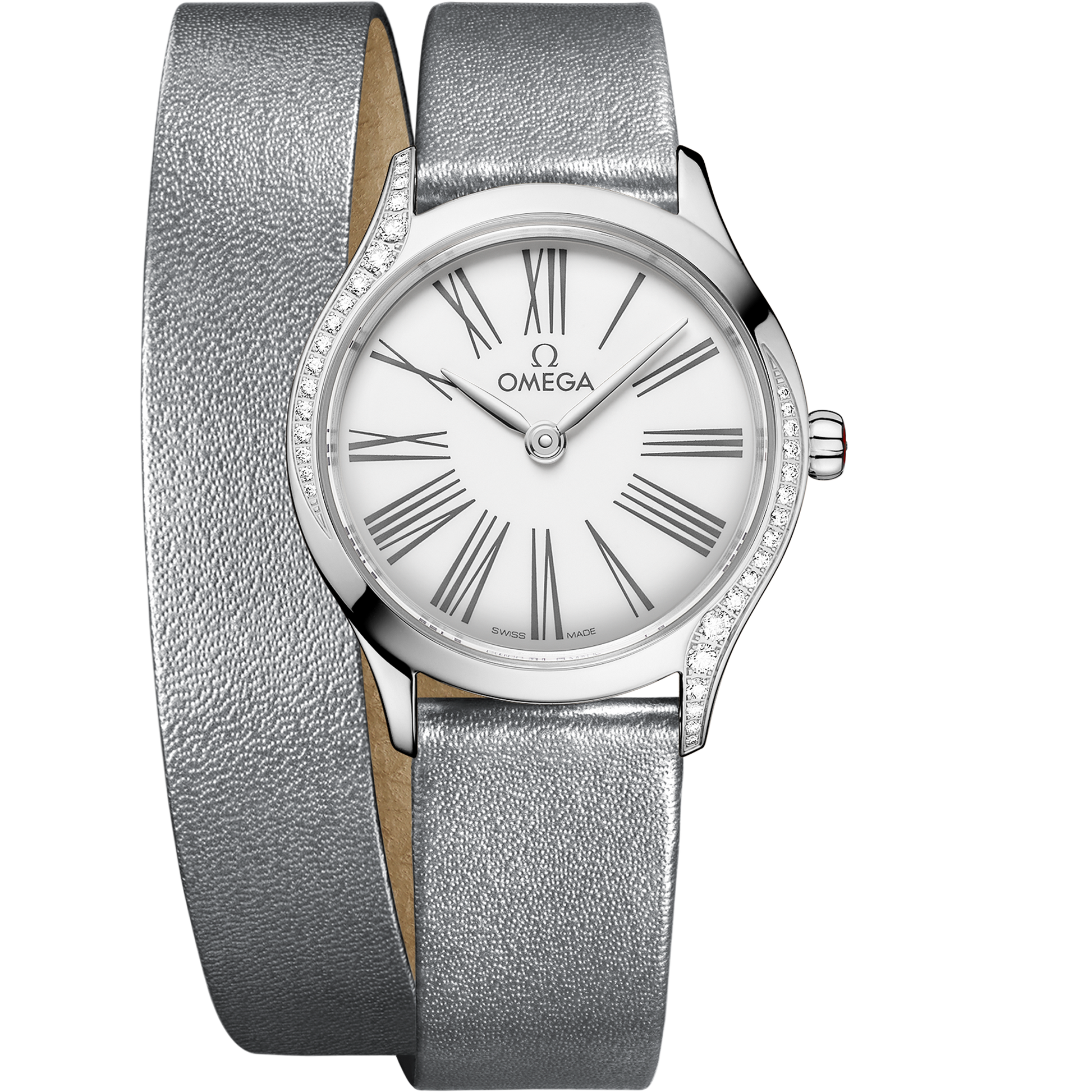 De Ville Mini Trésor 26 mm, steel on leather strap
