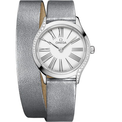 De Ville Mini Trésor 26 mm, steel on leather strap