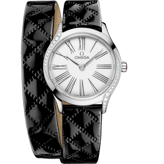De Ville Mini Trésor 26 mm, steel on leather strap