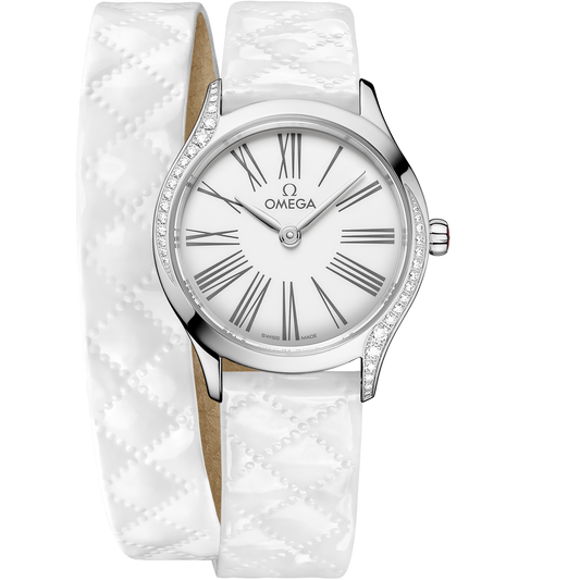 De Ville Mini Trésor 26 mm, steel on leather strap