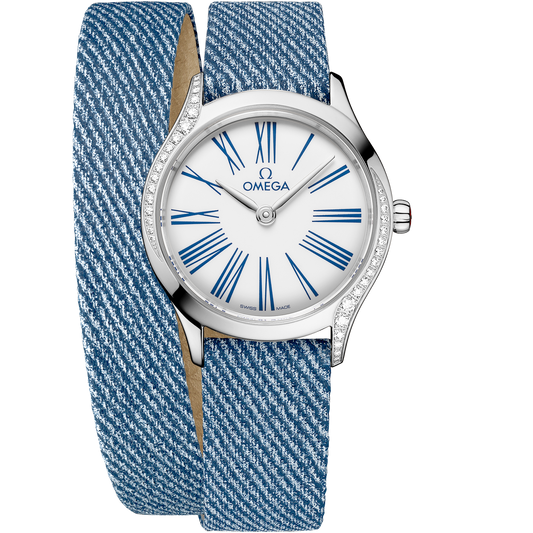 De Ville Mini Trésor 26 mm, steel on leather strap