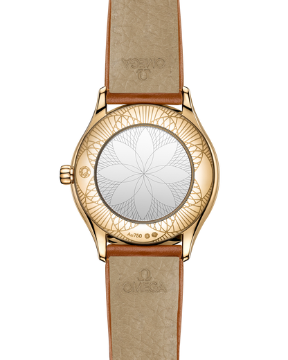 De Ville Mini Trésor 26 mm, Moonshine™ gold on leather strap