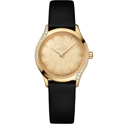 De Ville Mini Trésor 26 mm, Moonshine™ gold on fabric strap