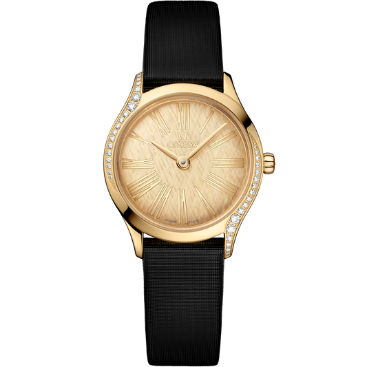 De Ville Mini Trésor 26 mm, Moonshine™ gold on fabric strap