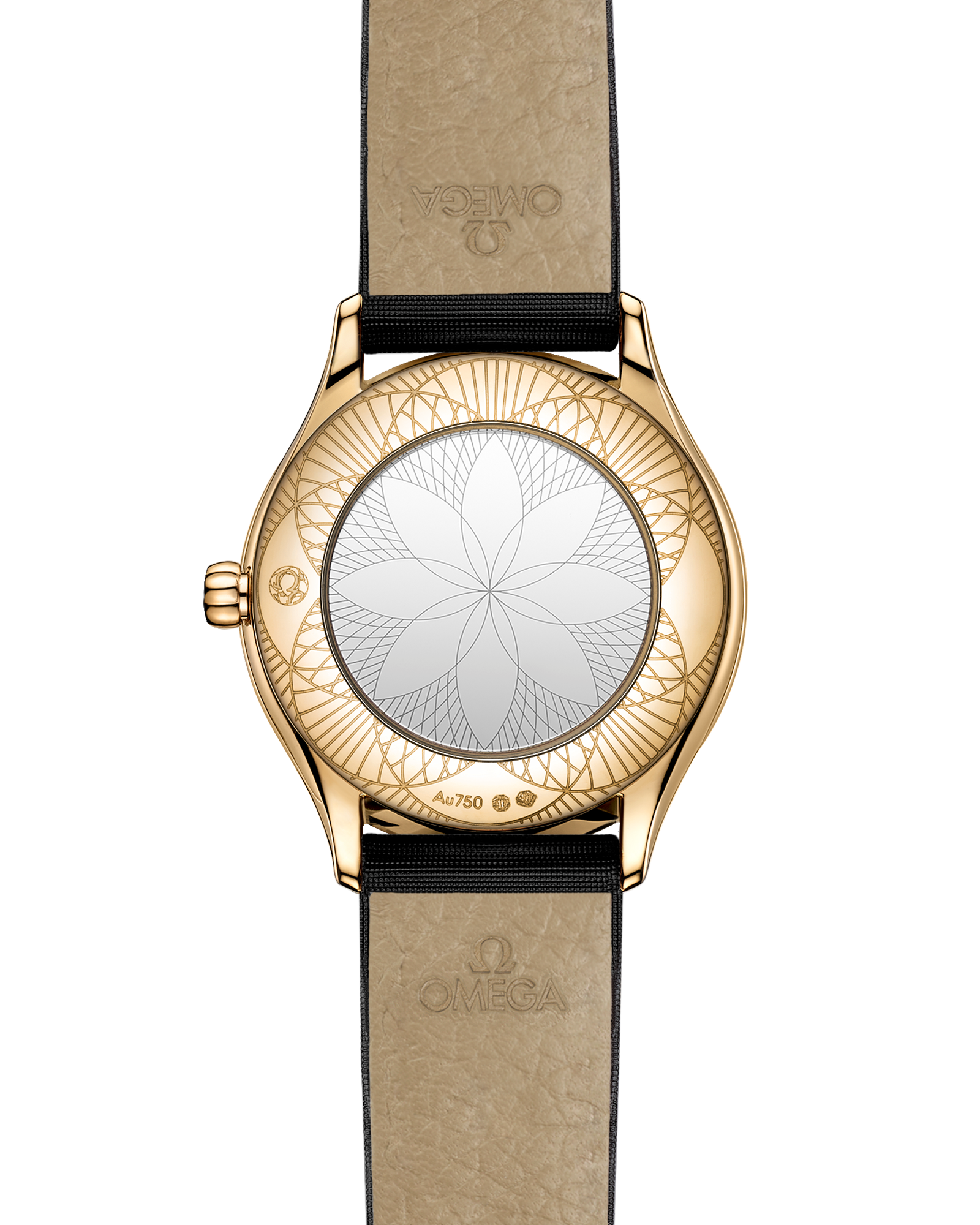 De Ville Mini Trésor 26 mm, Moonshine™ gold on fabric strap
