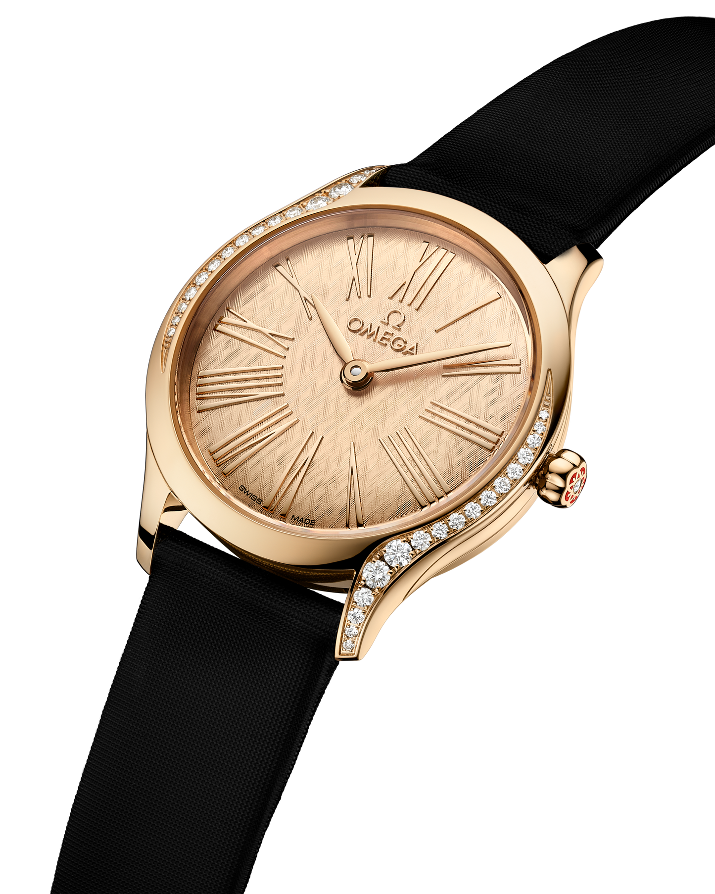 De Ville Mini Trésor 26 mm, Moonshine™ gold on fabric strap