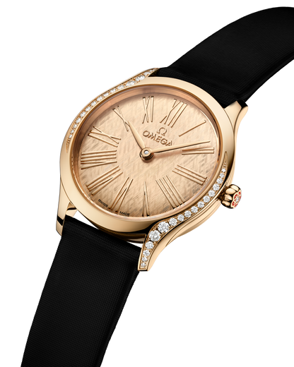 De Ville Mini Trésor 26 mm, Moonshine™ gold on fabric strap