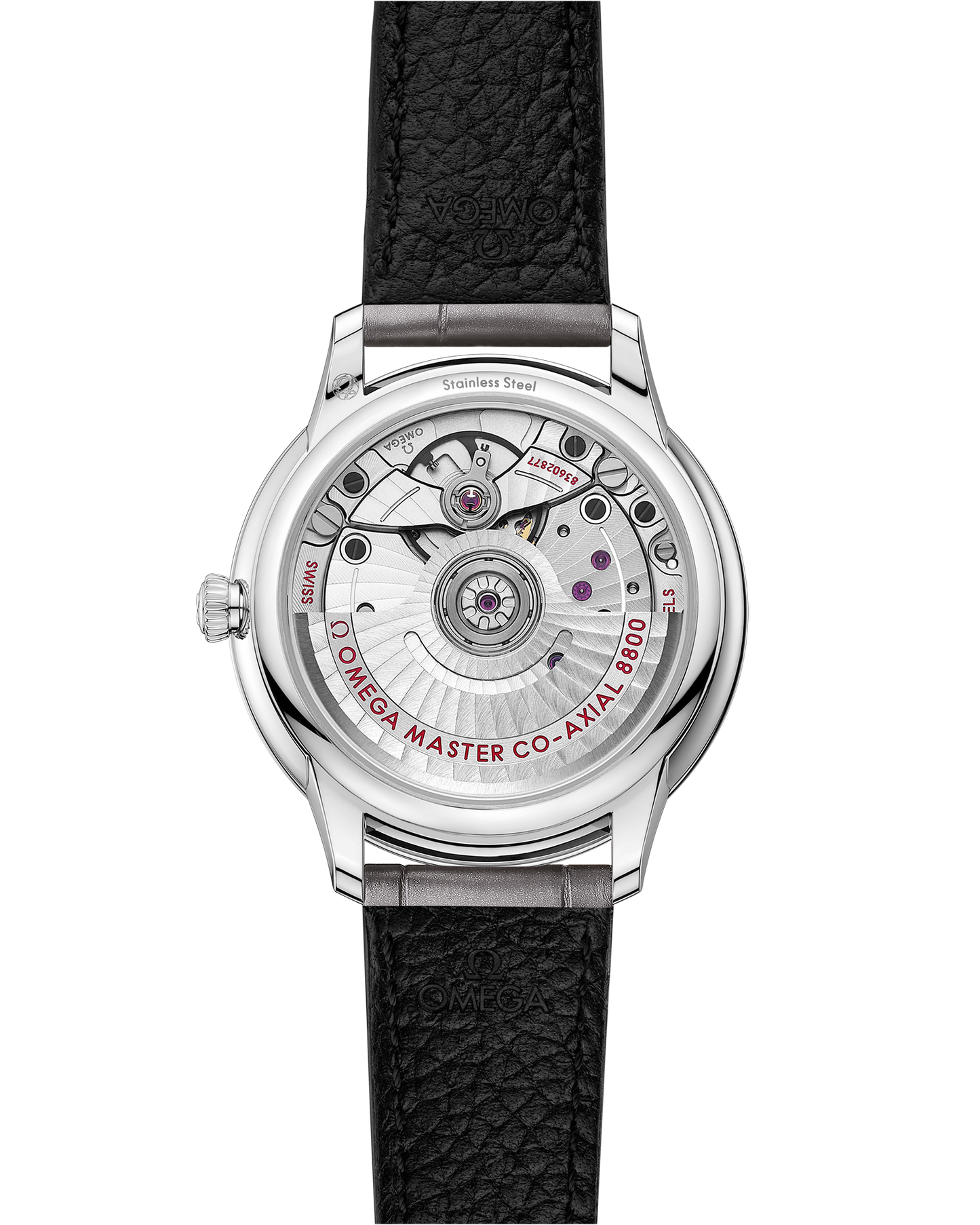 De Ville Prestige 34 mm, steel on leather strap