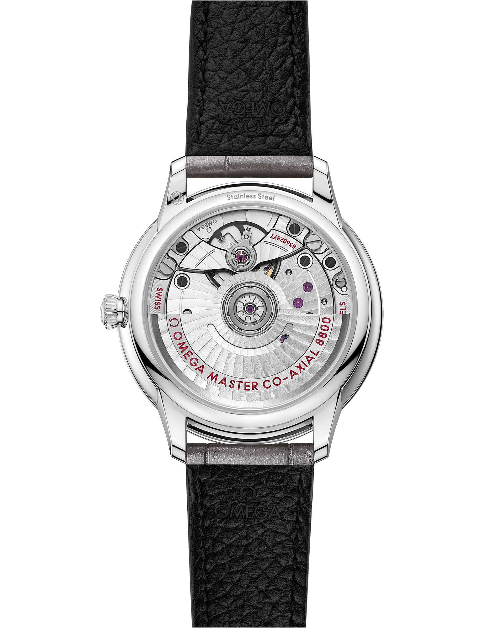 De Ville Prestige 34 mm, steel on leather strap