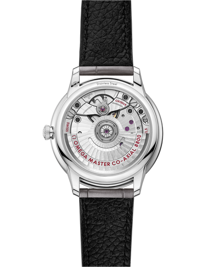 De Ville Prestige 34 mm, steel on leather strap