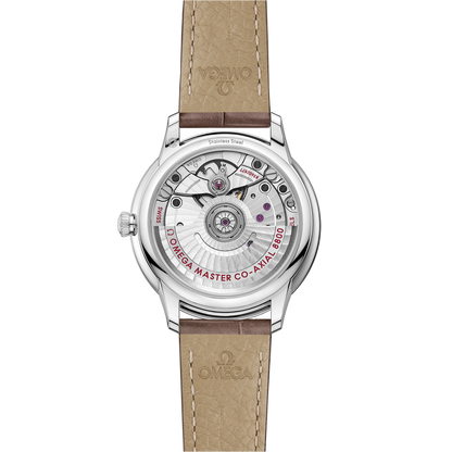 De Ville Prestige 34 mm, steel on leather strap