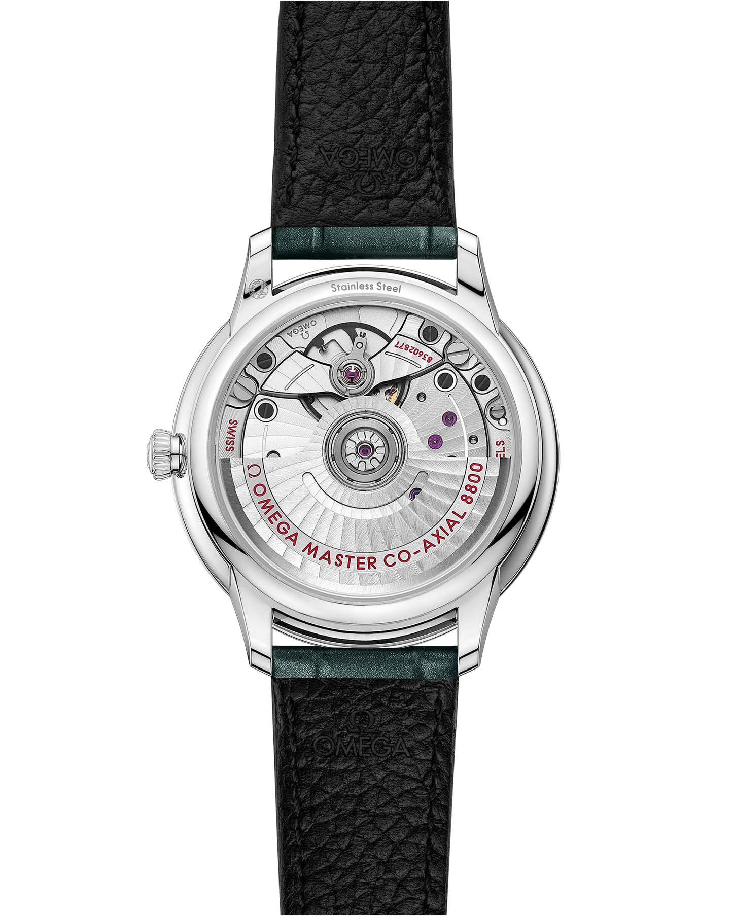 De Ville Prestige 34 mm, steel on leather strap