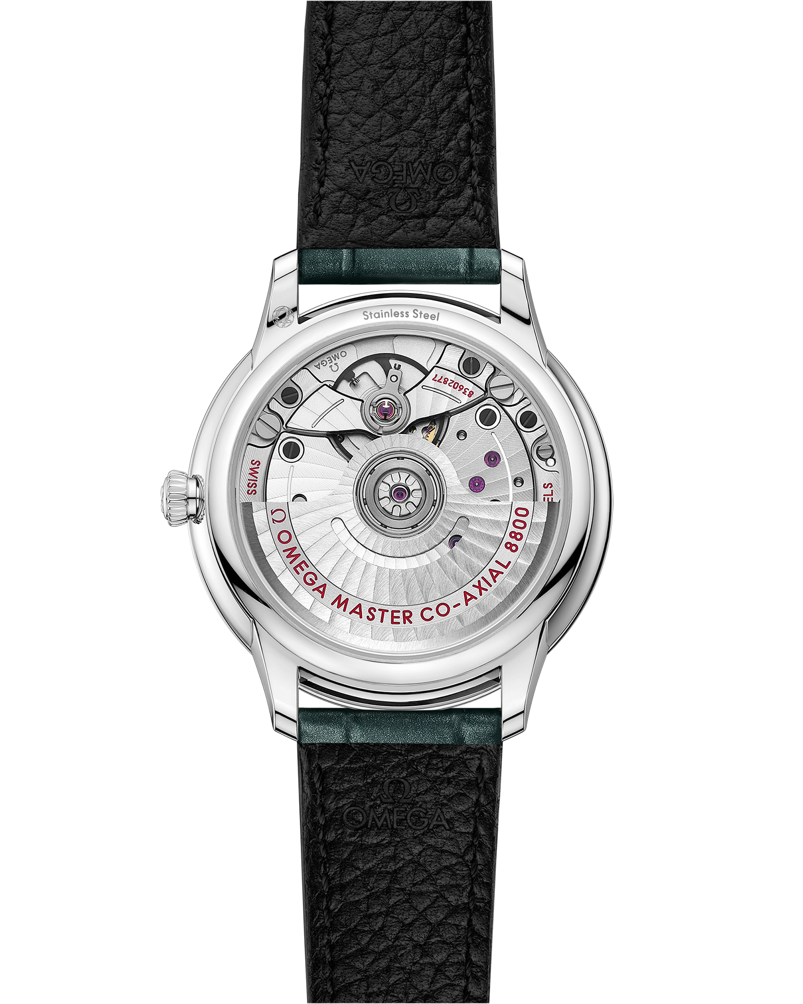 De Ville Prestige 34 mm, steel on leather strap
