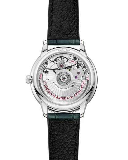 De Ville Prestige 34 mm, steel on leather strap