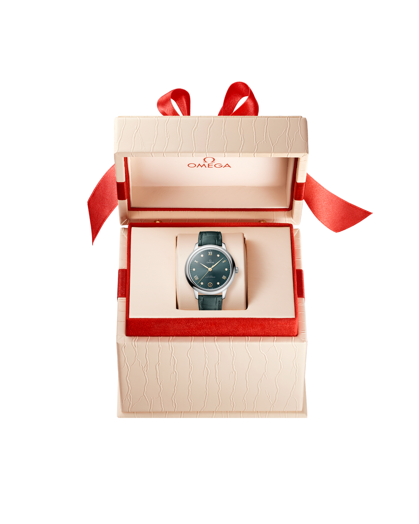 De Ville Prestige 34 mm, steel on leather strap