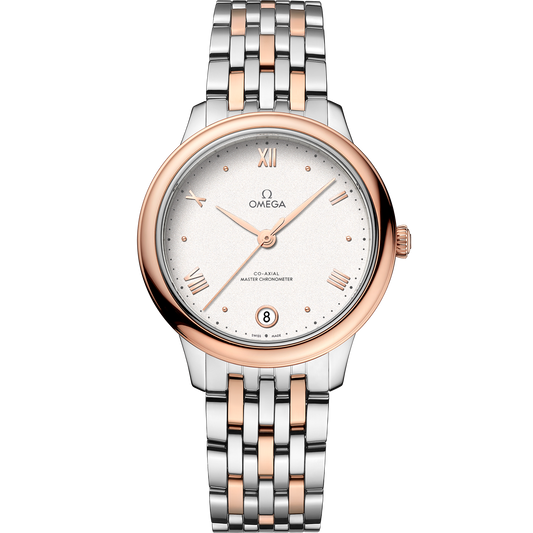 De Ville Prestige 34 mm, steel ‑ Sedna™ gold on steel ‑ Sedna™ gold