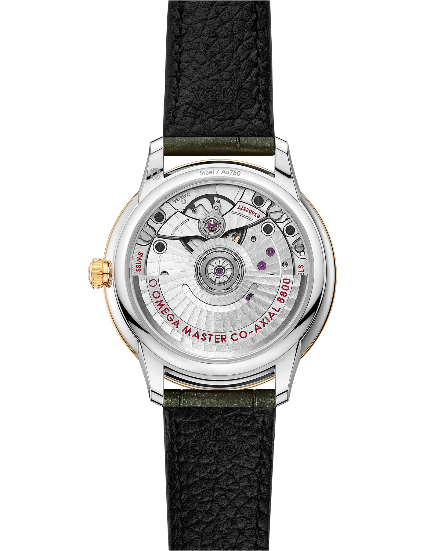 De Ville Prestige 34 mm, steel ‑ yellow gold on leather strap