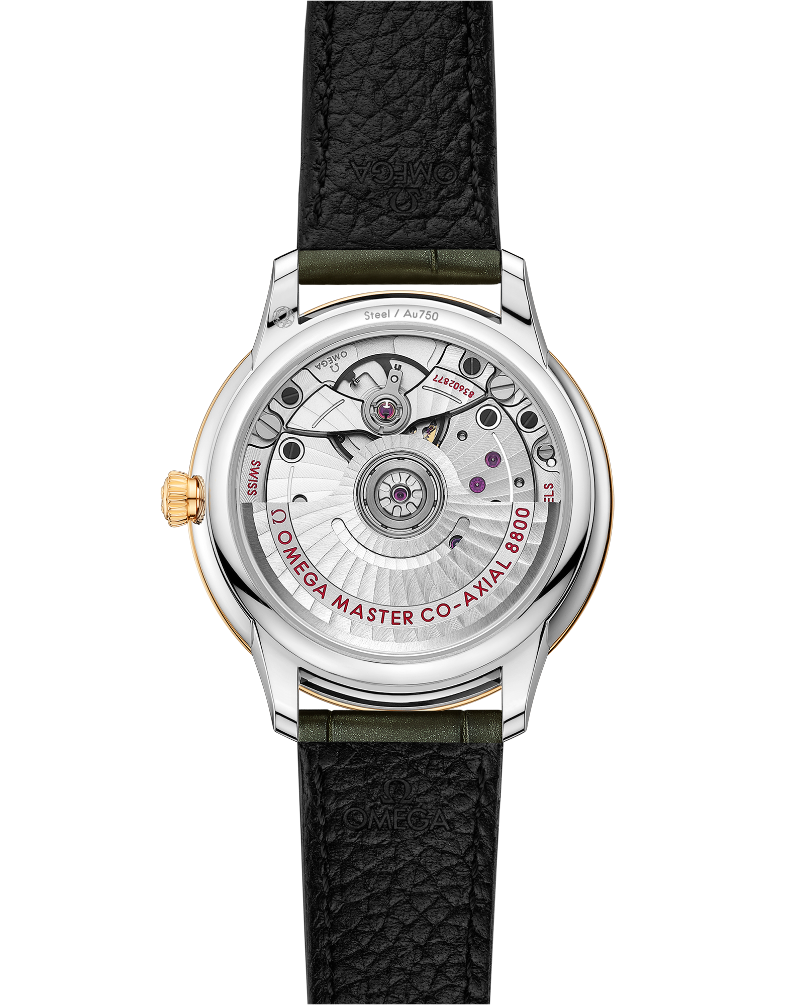 De Ville Prestige 34 mm, steel ‑ yellow gold on leather strap