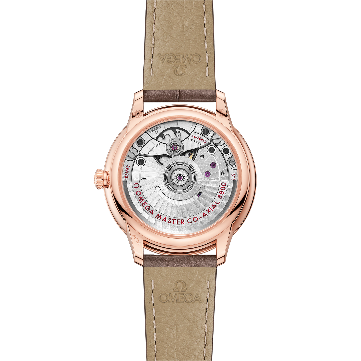 De Ville Prestige 34 mm, Sedna™ gold on leather strap