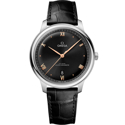 De Ville Prestige 40 mm, steel on leather strap