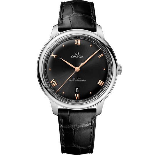 De Ville Prestige 40 mm, steel on leather strap