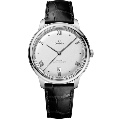 De Ville Prestige 40 mm, steel on leather strap