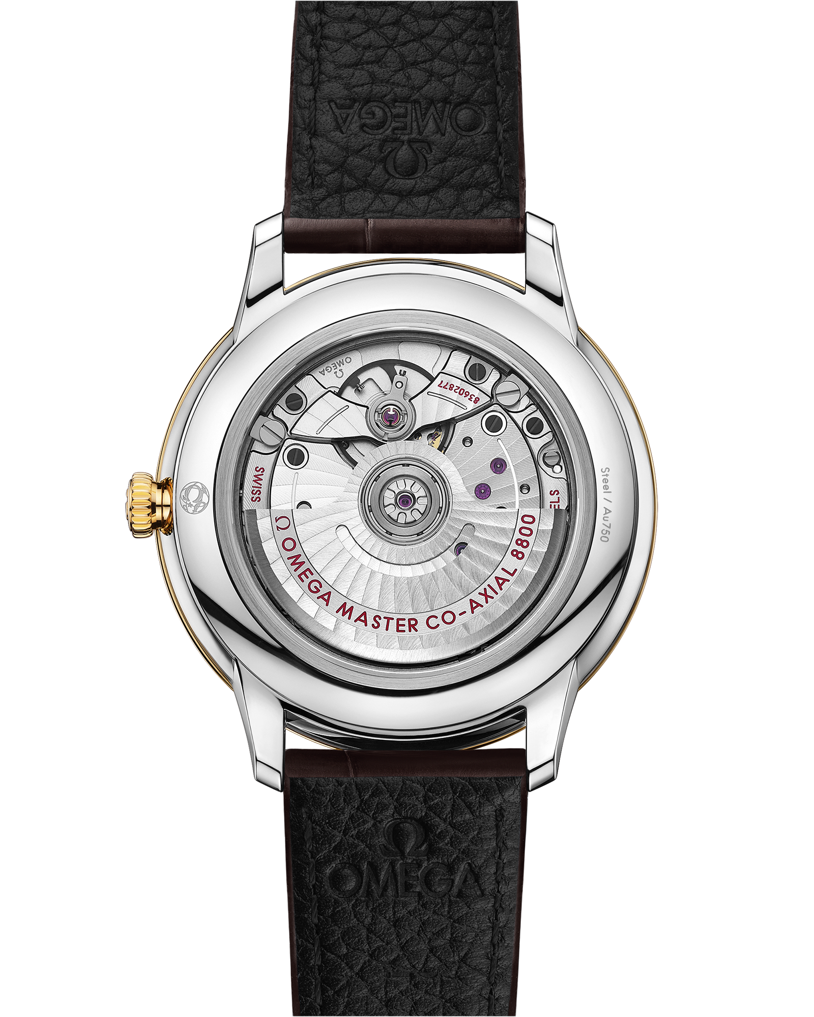 De Ville Prestige 40 mm, steel ‑ yellow gold on leather strap
