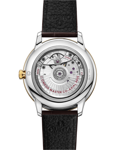 De Ville Prestige 40 mm, steel ‑ yellow gold on leather strap