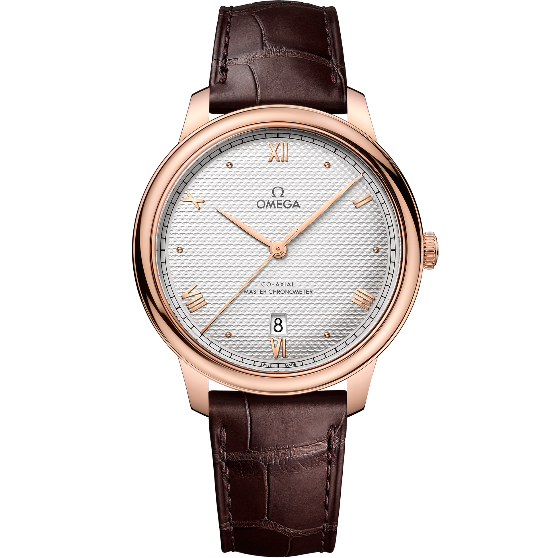 De Ville Prestige 40 mm, Sedna™ gold on leather strap