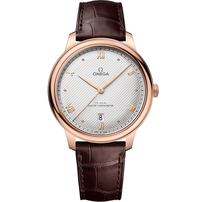 De Ville Prestige 40 mm, Sedna™ gold on leather strap