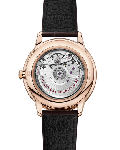 De Ville Prestige 40 mm, Sedna™ gold on leather strap