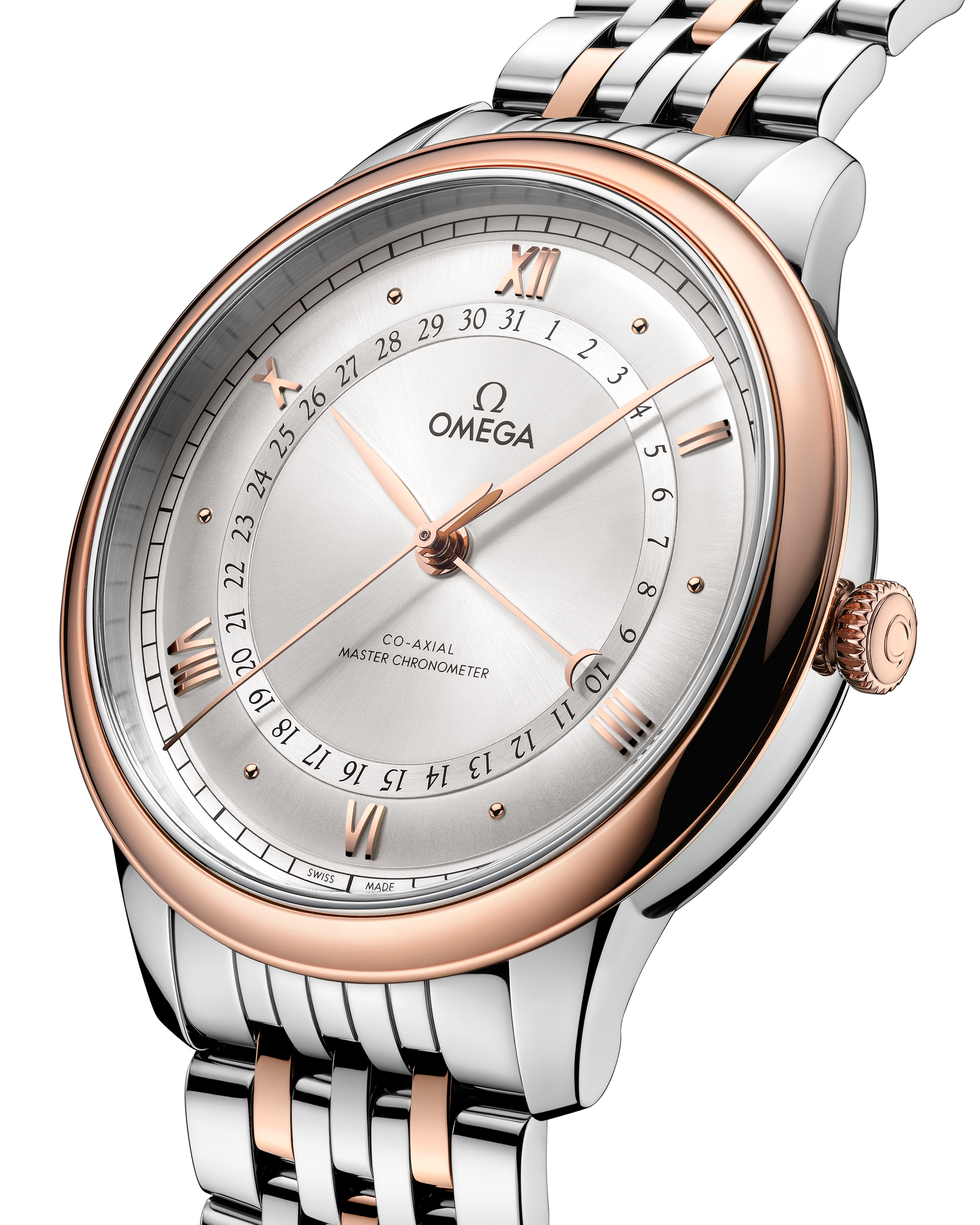De Ville Prestige 42 mm, steel ‑ Sedna™ gold on steel ‑ Sedna™ gold