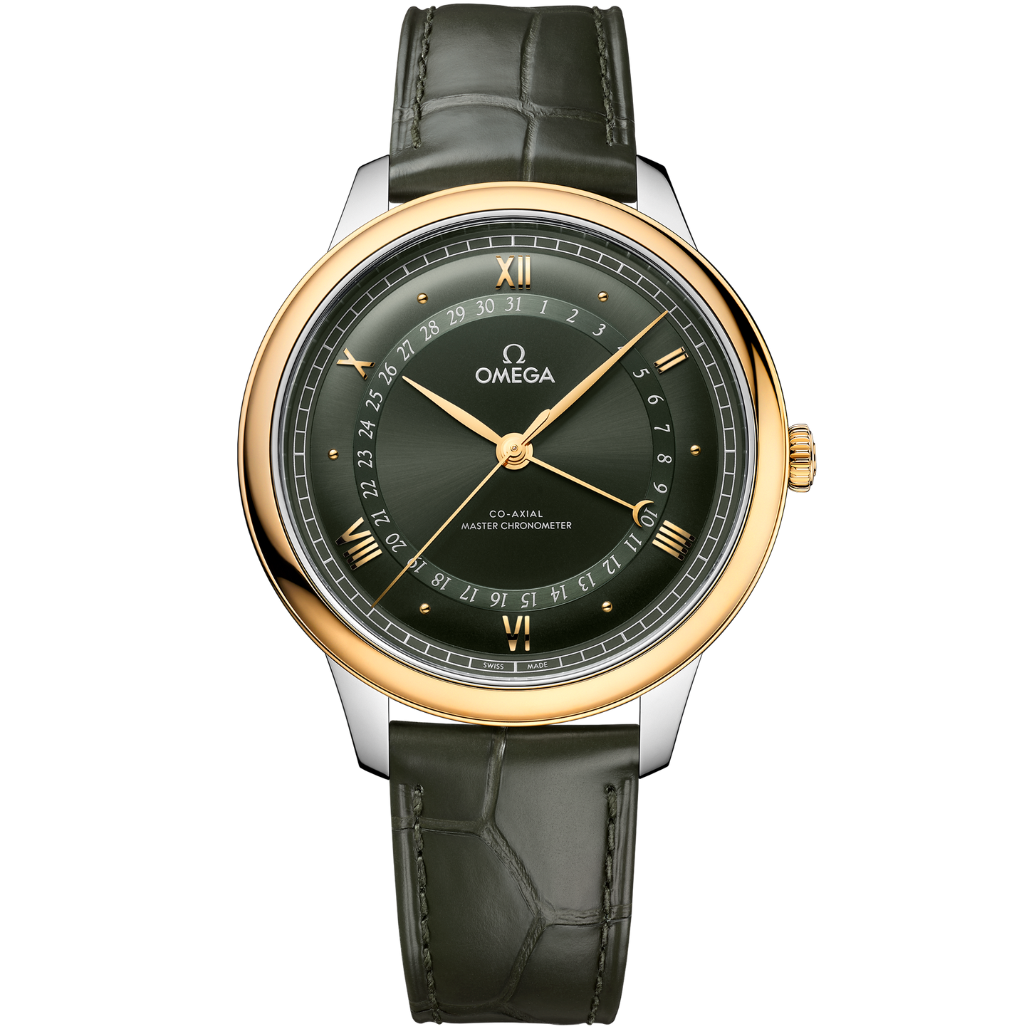 De Ville Prestige 42 mm, steel ‑ yellow gold on alligator