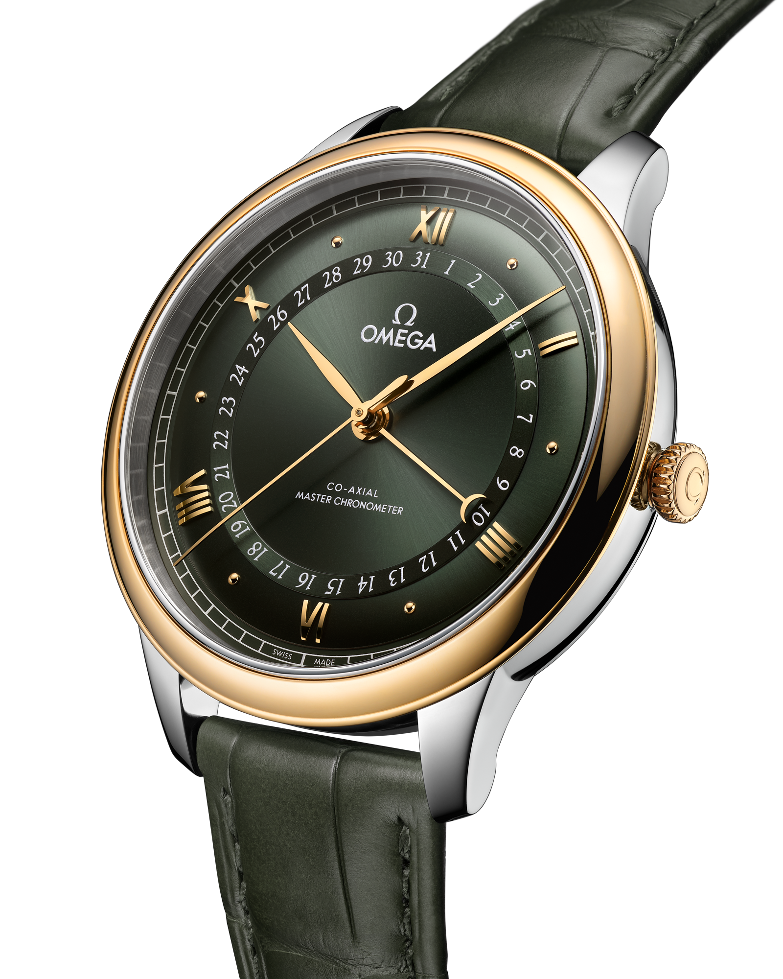 De Ville Prestige 42 mm, steel ‑ yellow gold on alligator