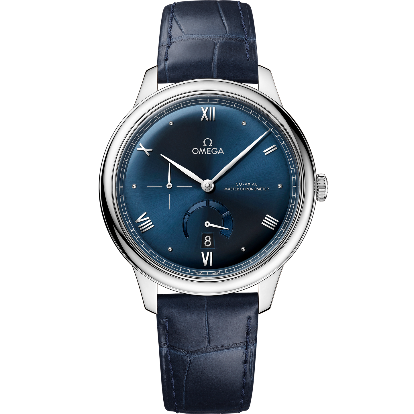 De Ville Prestige 41 mm, steel on leather strap