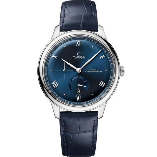 De Ville Prestige 41 mm, steel on leather strap