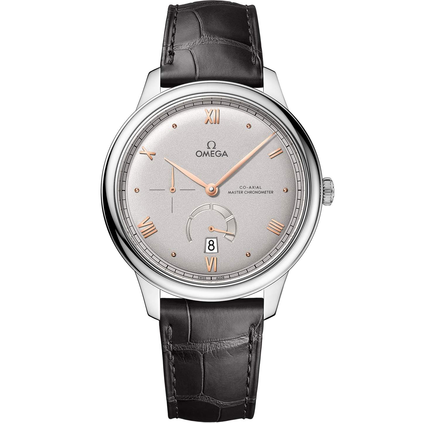 De Ville Prestige 41 mm, steel on leather strap